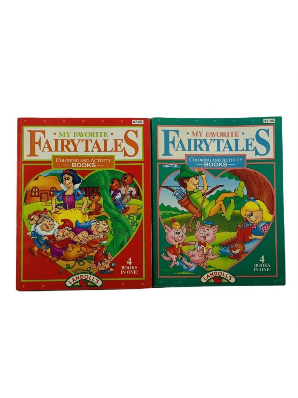 My Favorite Fairy Tales 1993 Coloring & Activity 4 Books-in One Lot of 2 NOS